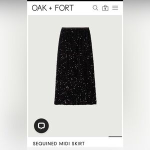OAK + FORT Black Sequined Midi Skirt - Women’s Size Large